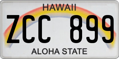HI license plate ZCC899