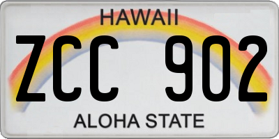 HI license plate ZCC902