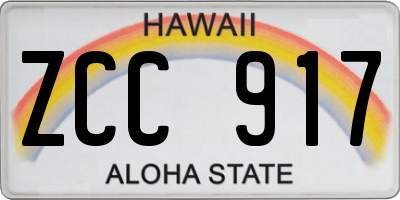 HI license plate ZCC917