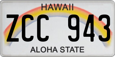 HI license plate ZCC943