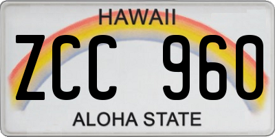 HI license plate ZCC960