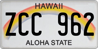 HI license plate ZCC962