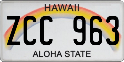 HI license plate ZCC963