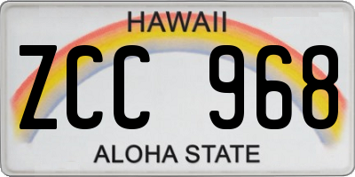 HI license plate ZCC968