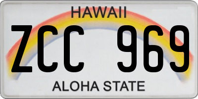 HI license plate ZCC969