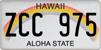 HI license plate ZCC975