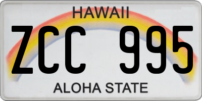 HI license plate ZCC995