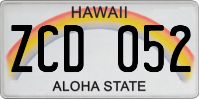 HI license plate ZCD052