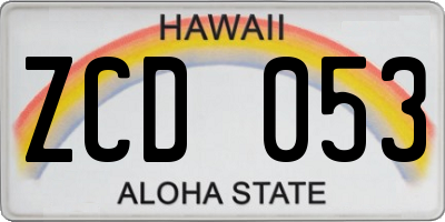 HI license plate ZCD053