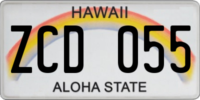 HI license plate ZCD055