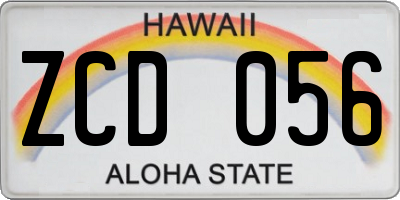 HI license plate ZCD056
