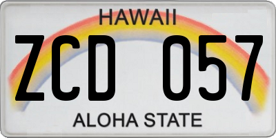 HI license plate ZCD057