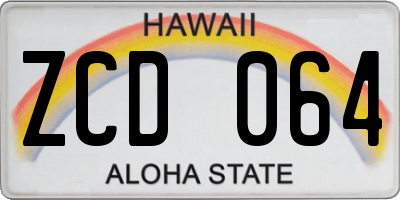 HI license plate ZCD064