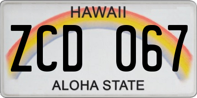HI license plate ZCD067