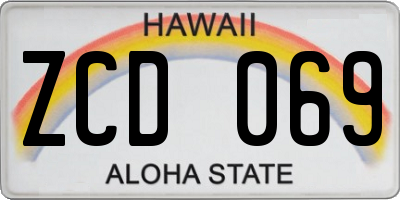 HI license plate ZCD069