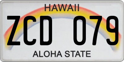 HI license plate ZCD079
