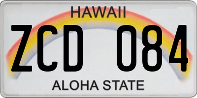 HI license plate ZCD084
