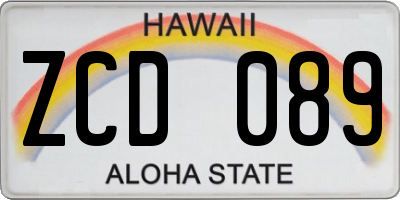HI license plate ZCD089