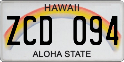 HI license plate ZCD094