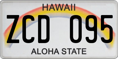 HI license plate ZCD095