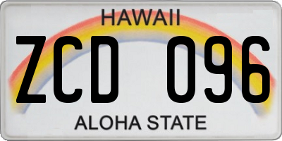 HI license plate ZCD096