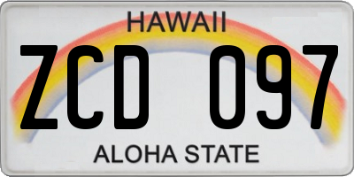 HI license plate ZCD097