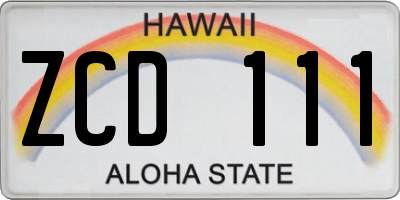 HI license plate ZCD111