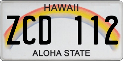 HI license plate ZCD112