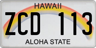 HI license plate ZCD113
