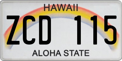 HI license plate ZCD115