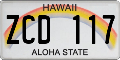 HI license plate ZCD117