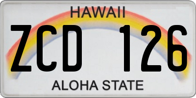 HI license plate ZCD126