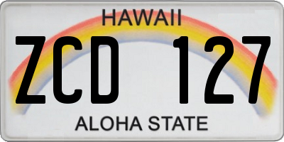 HI license plate ZCD127