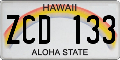 HI license plate ZCD133