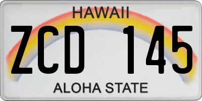 HI license plate ZCD145
