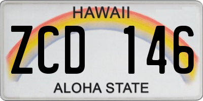 HI license plate ZCD146