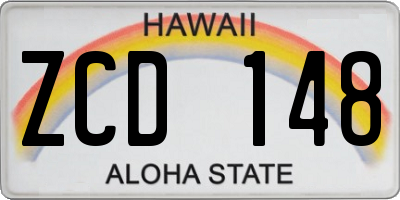 HI license plate ZCD148