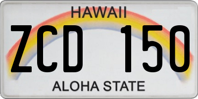 HI license plate ZCD150