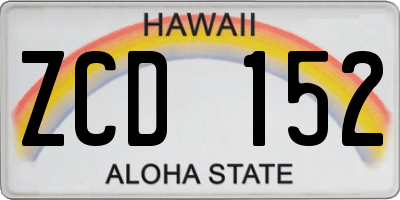 HI license plate ZCD152