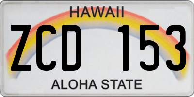 HI license plate ZCD153