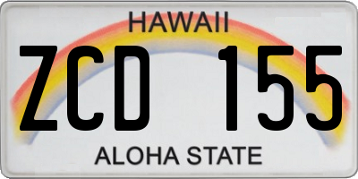 HI license plate ZCD155