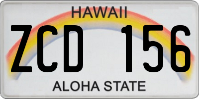 HI license plate ZCD156