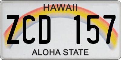 HI license plate ZCD157