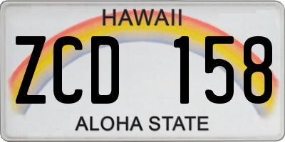 HI license plate ZCD158
