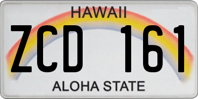 HI license plate ZCD161