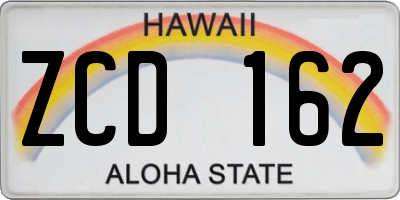 HI license plate ZCD162