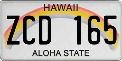 HI license plate ZCD165