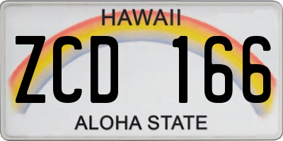 HI license plate ZCD166
