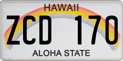 HI license plate ZCD170
