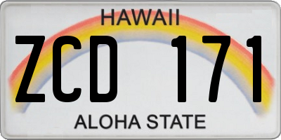 HI license plate ZCD171